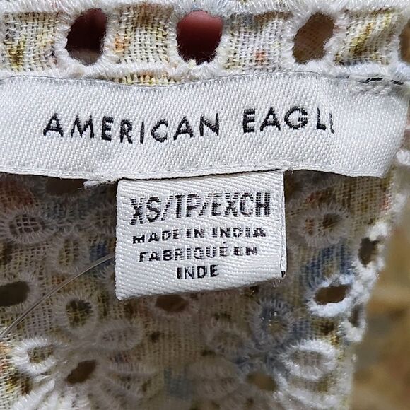 American Eagle Dress Size XS Lined Embroidered Short Sleeve - Picture 9 of 11